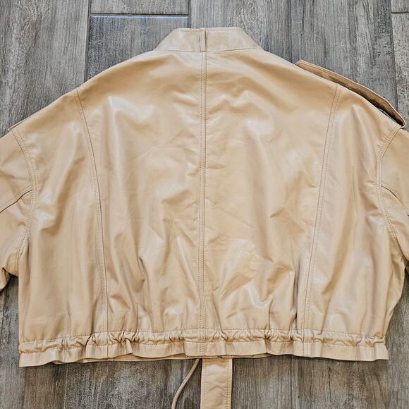 Bubish Revolve Jacket Womens Size S Savannah Lambskin Leather Zip Snap Caramel - Picture 13 of 16